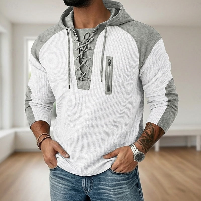 Redford | Lace-Up Hooded Sweater