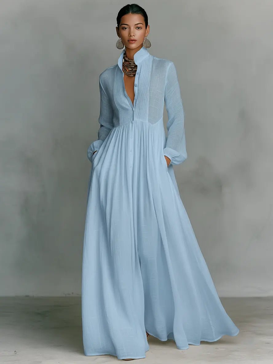Gwendolyn | Flowing Button-Front Maxi Dress