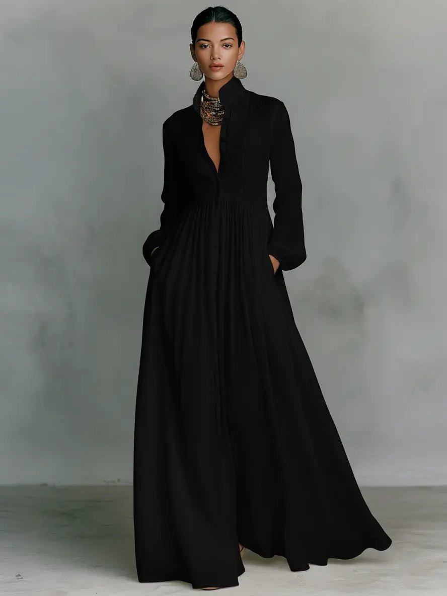 Gwendolyn | Flowing Button-Front Maxi Dress