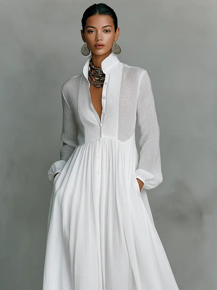 Gwendolyn | Flowing Button-Front Maxi Dress