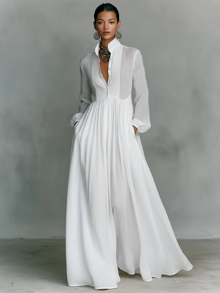 Gwendolyn | Flowing Button-Front Maxi Dress