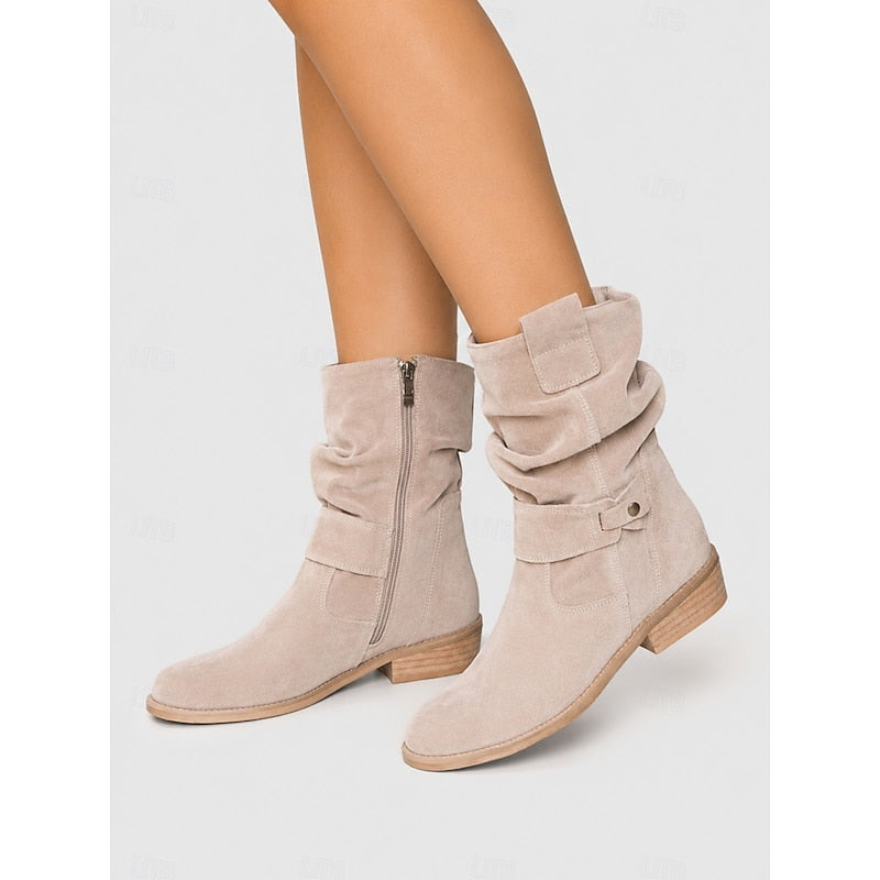 Marlene | Slouchy Buckle Ankle Boots