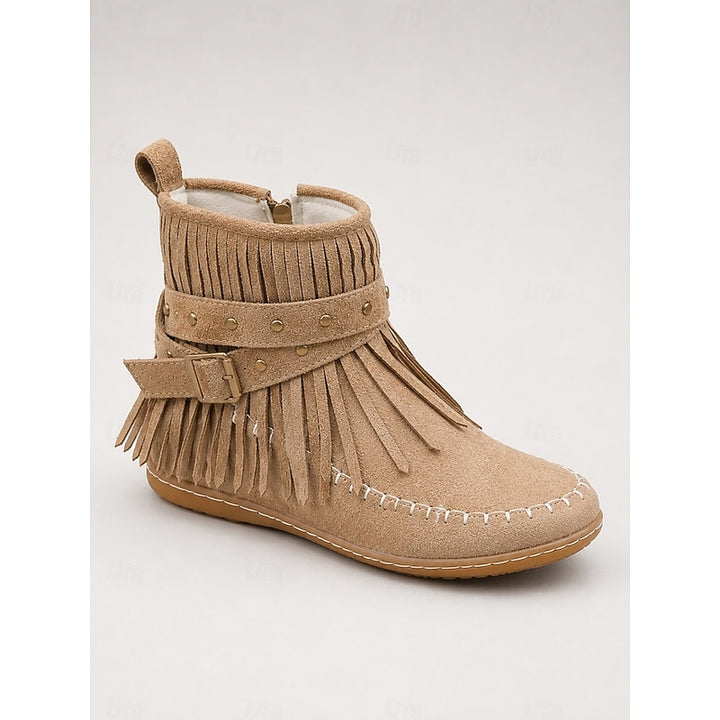 Rowena | Fringe Moccasin Ankle Boots