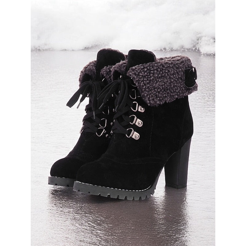 Heidi | Cozy Lace-Up Heeled Winter Boots