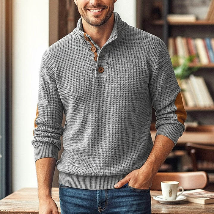 Wade | Button-Neck Textured Sweater