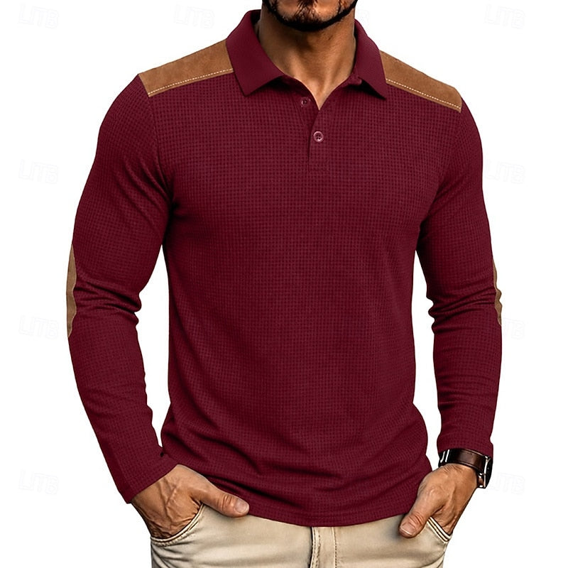 Douglas | Textured Colour-Block Polo Shirt