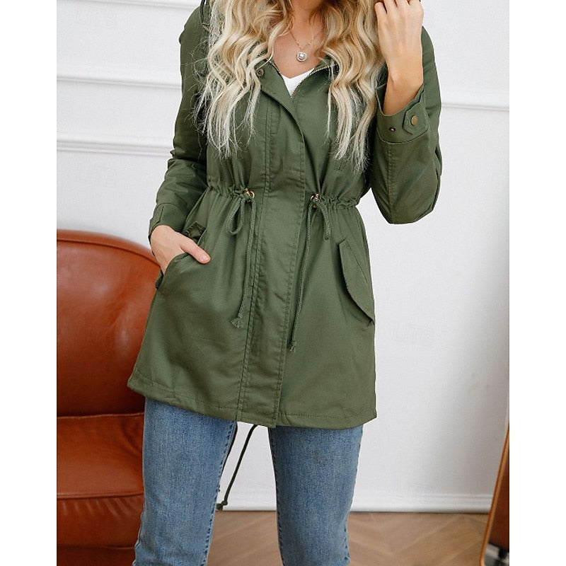 Annabelle | Hooded Drawstring Trench Coat