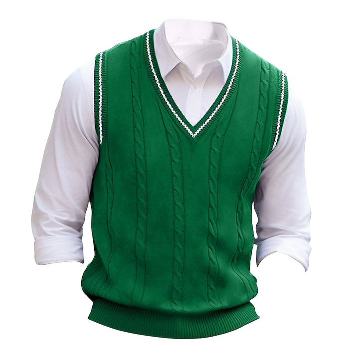 Clifton | Cable-Knit V-Neck Sweater Vest