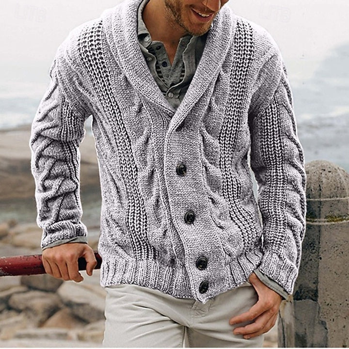 Walker | Cable-Knit Shawl Collar Cardigan