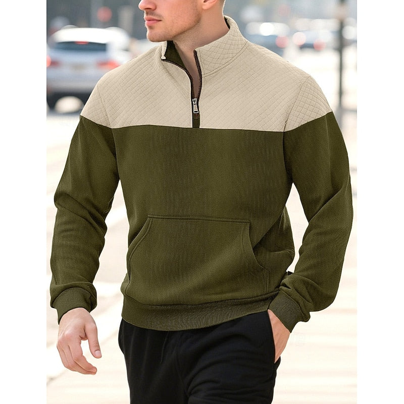 Gordon | Colour-Block Quarter-Zip Pullover