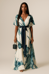 Althea | Watercolor Print Long Dress