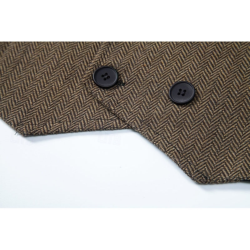 Rupert | Double-Breasted Herringbone Vest