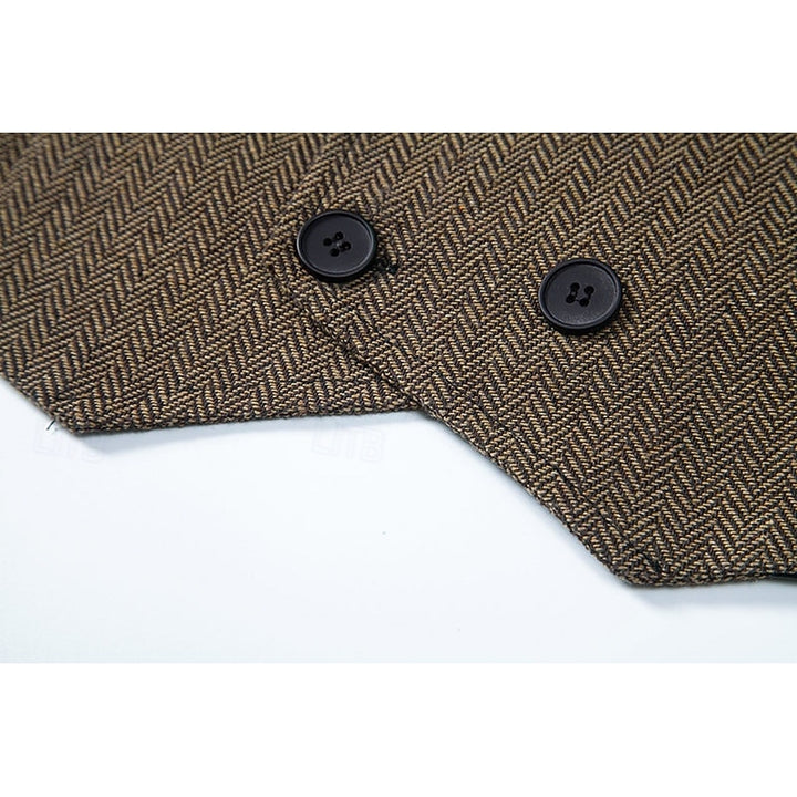 Rupert | Double-Breasted Herringbone Vest