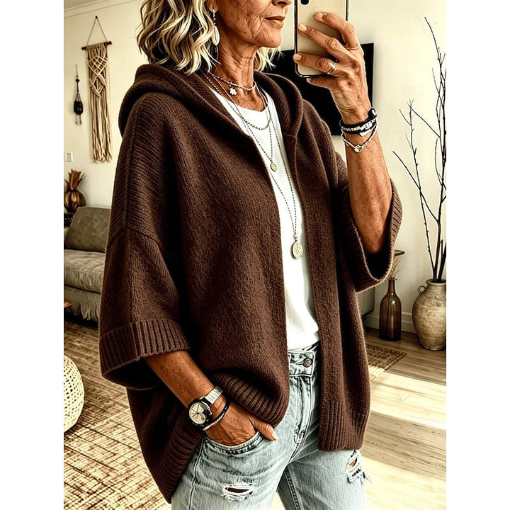 Maureen | Cozy Hooded Open-Front Cardigan