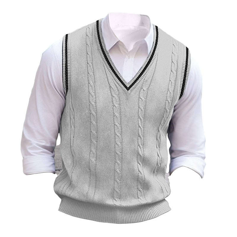 Clifton | Cable-Knit V-Neck Sweater Vest