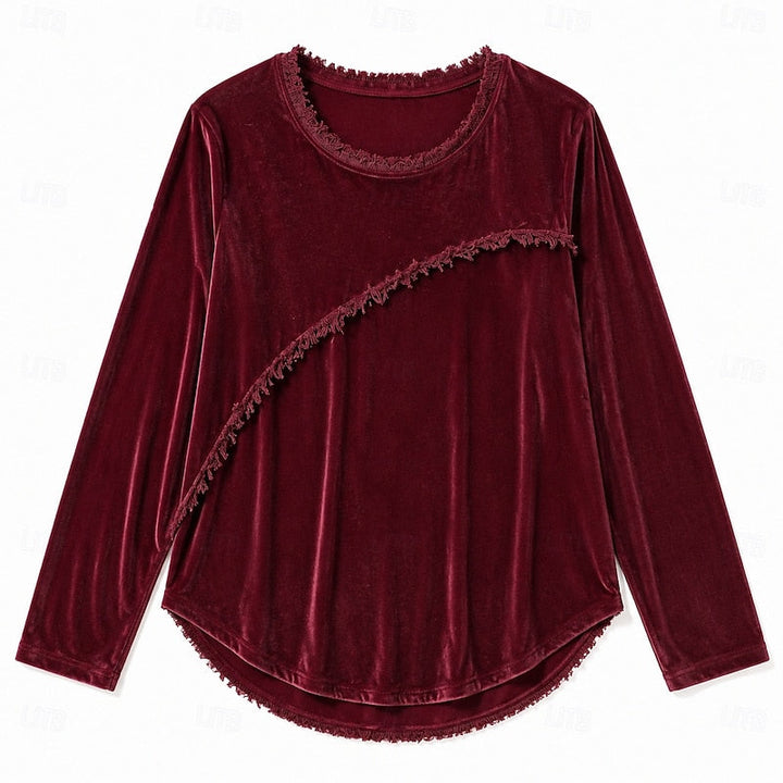 Bethany | Fringe-Trimmed Long Sleeve Tunic