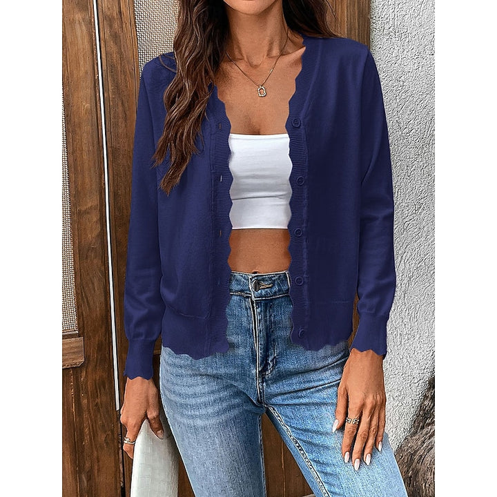 Sloane | Scalloped-Edge Button Cardigan
