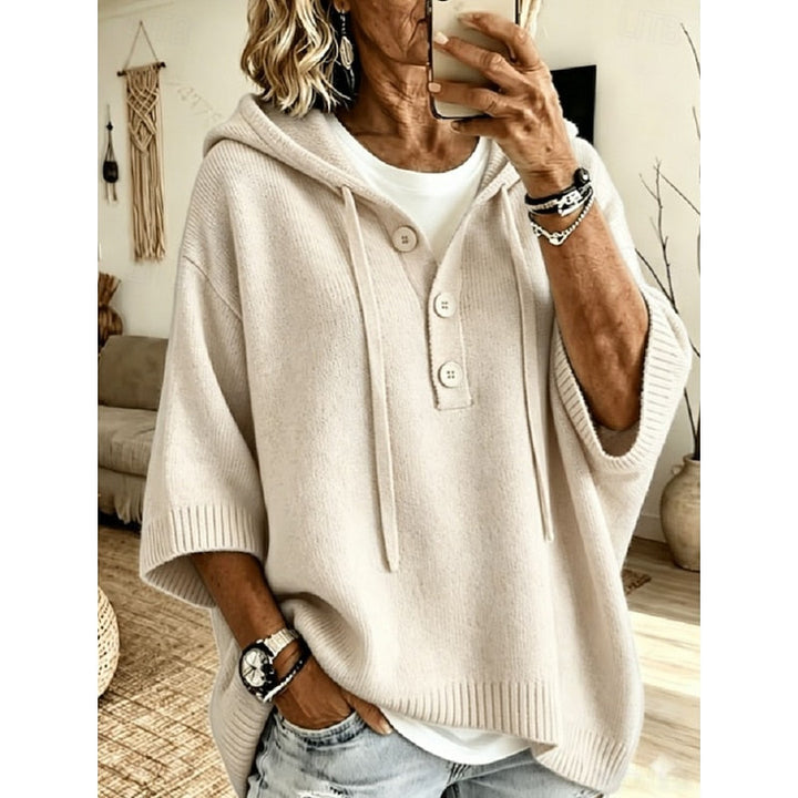 Juliana | Relaxed Hooded Button Sweater