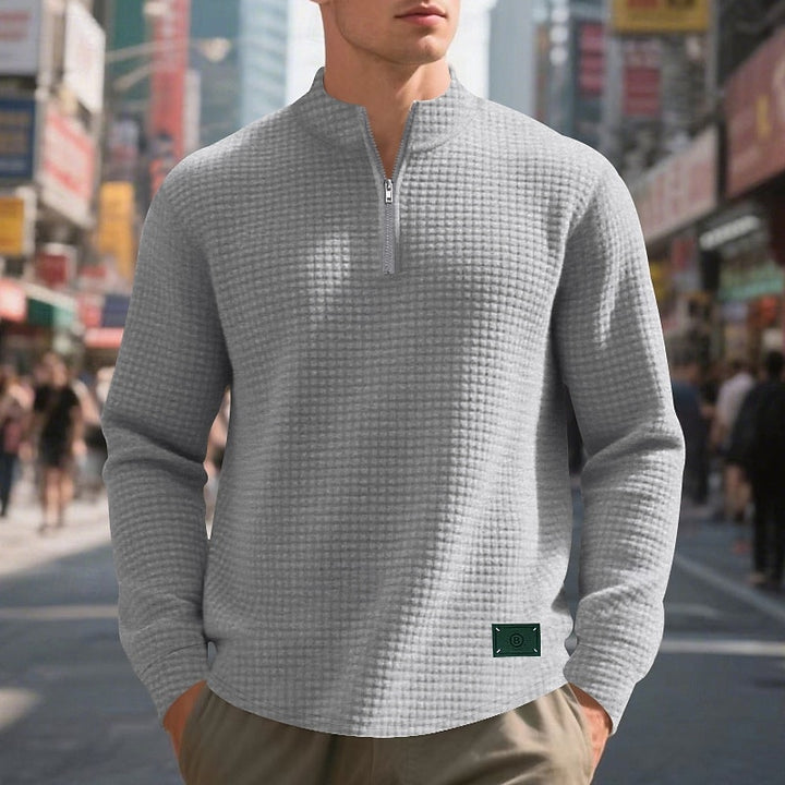 Rylan | Quarter-Zip Waffle-Textured Sweater