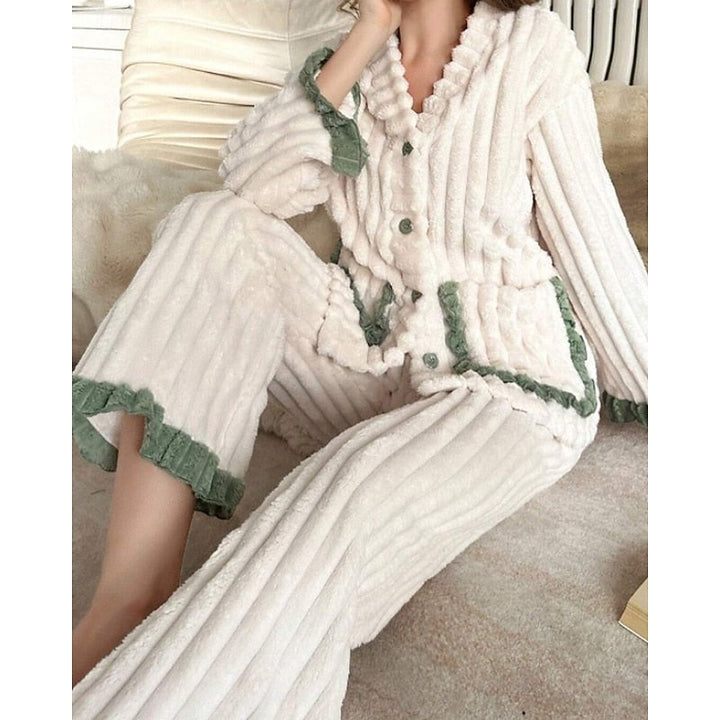 Whitney | Cozy Ruffle-Trim Two-Piece Set