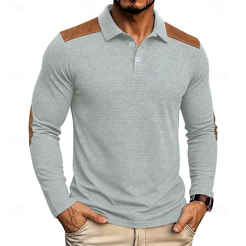 Douglas | Textured Colour-Block Polo Shirt
