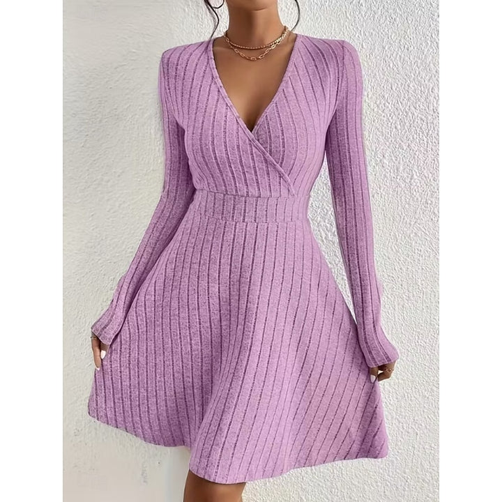 Annette | Wrap-Front A-Line Sweater Dress