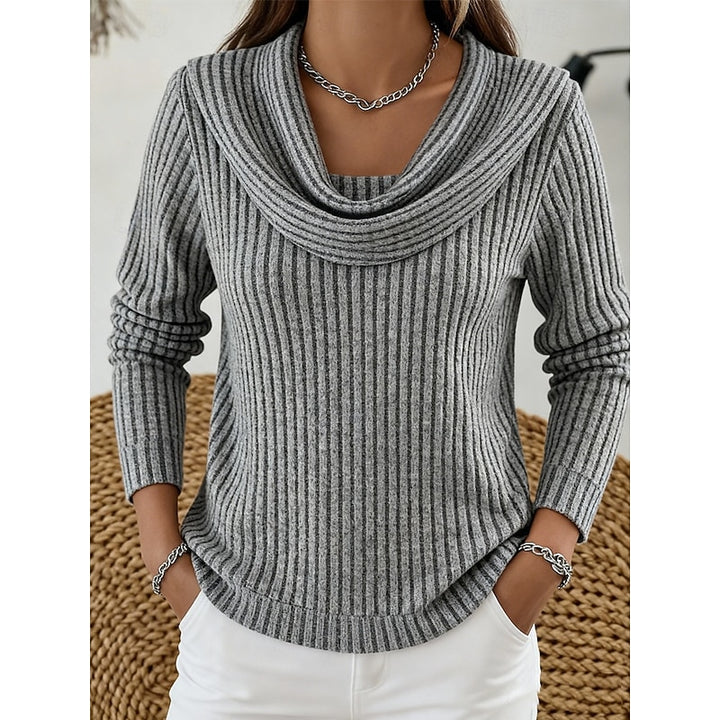 Imogen | Cowl Neck Ribbed Sweater