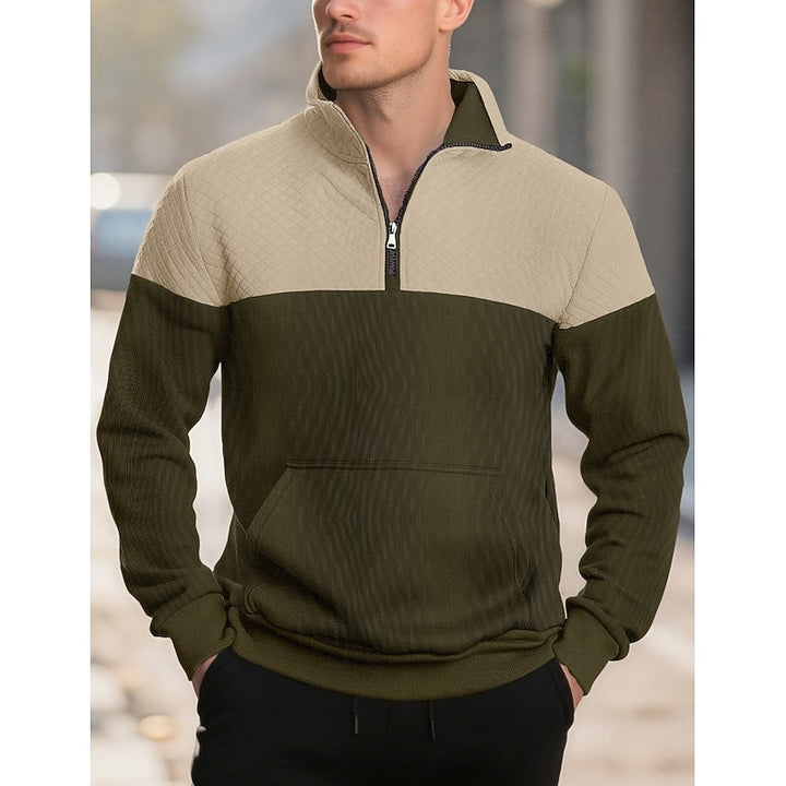 Gordon | Colour-Block Quarter-Zip Pullover