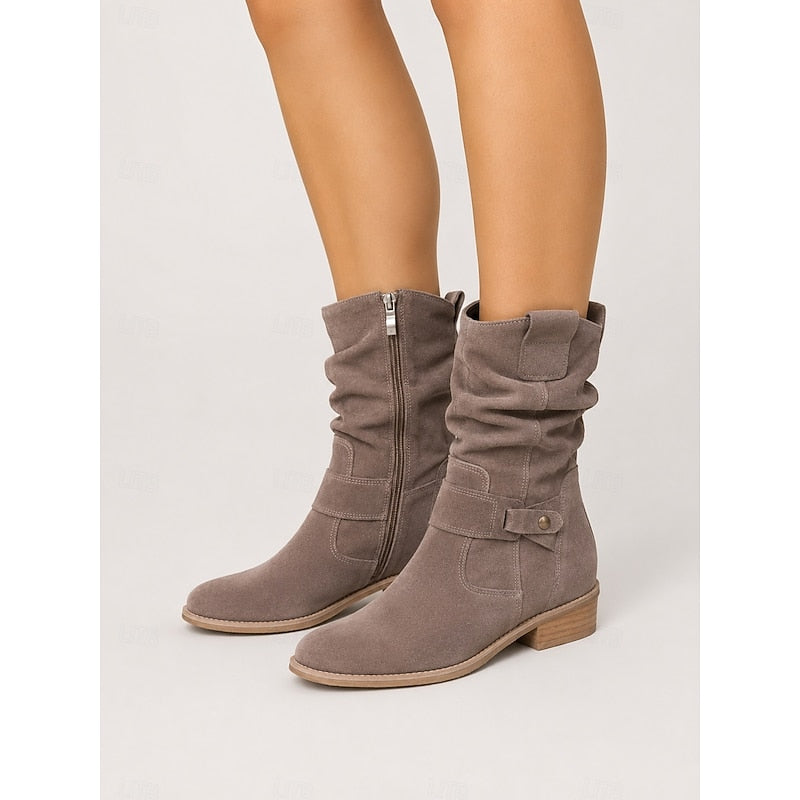 Marlene | Slouchy Buckle Ankle Boots