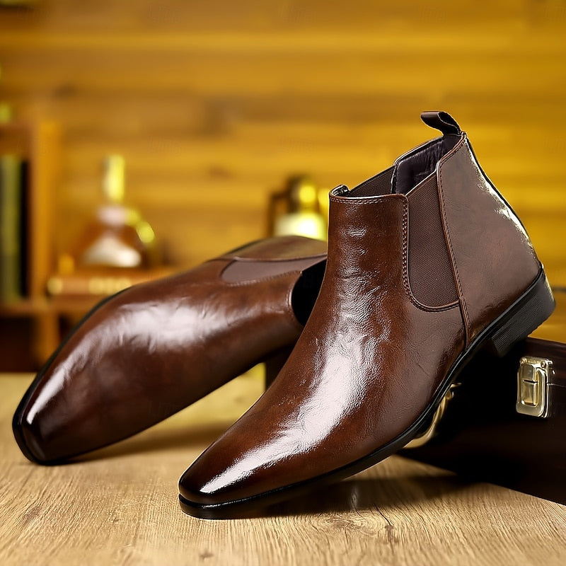 Gareth | Polished Ankle Chelsea Boots