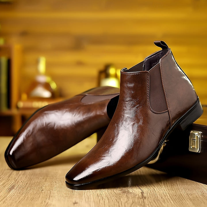 Gareth | Polished Ankle Chelsea Boots