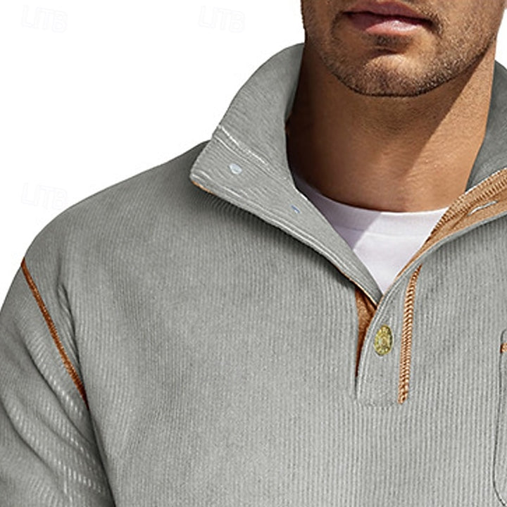 Byron | Button-Up Standing Collar Pullover