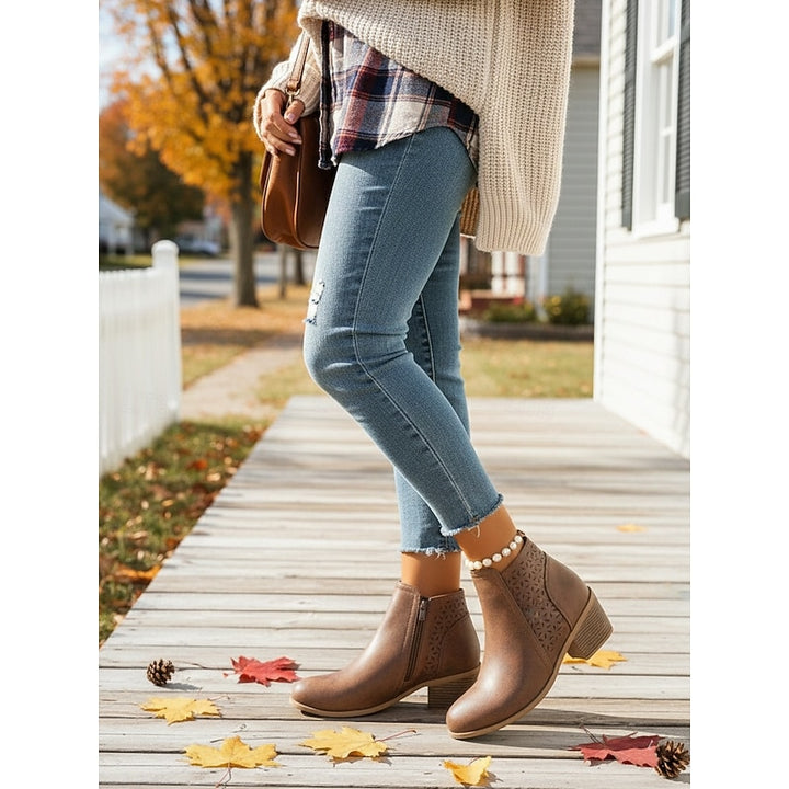 Cassandra | Cutout Block-Heel Ankle Boots