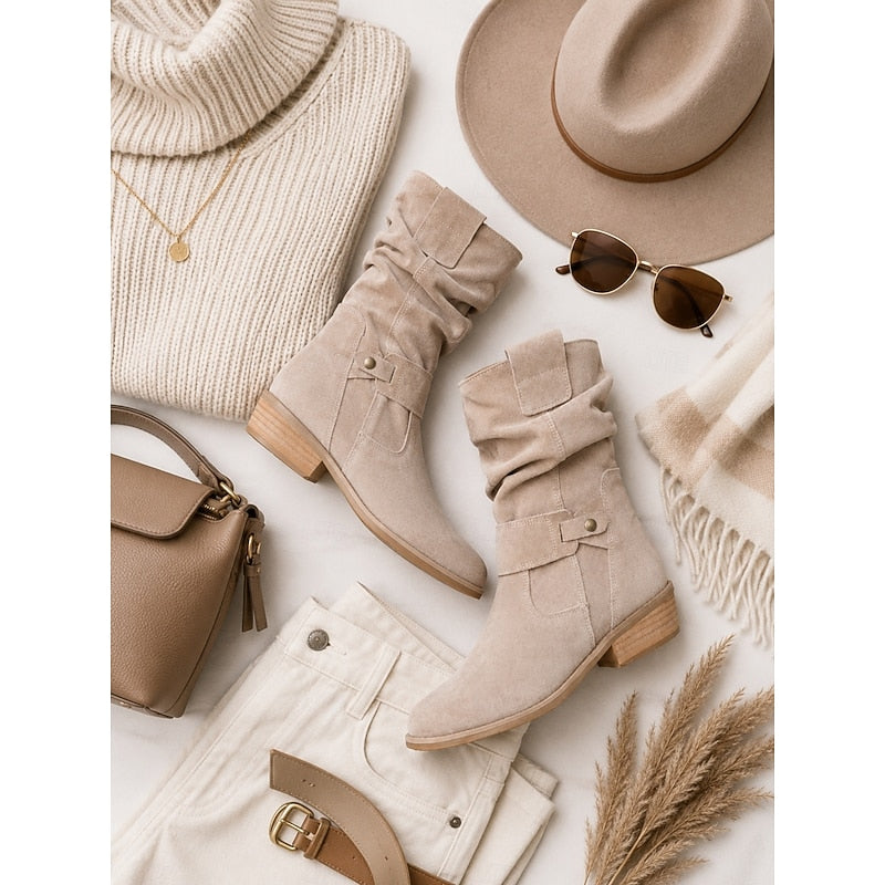 Marlene | Slouchy Buckle Ankle Boots