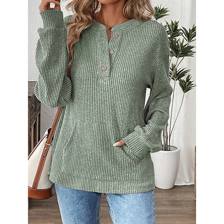 Tabitha | Textured Button-Neck Top