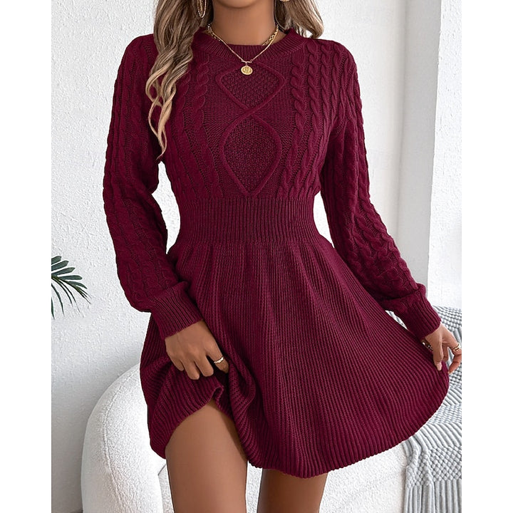 Winifred | Cable-Knit Christmas Sweater Dress
