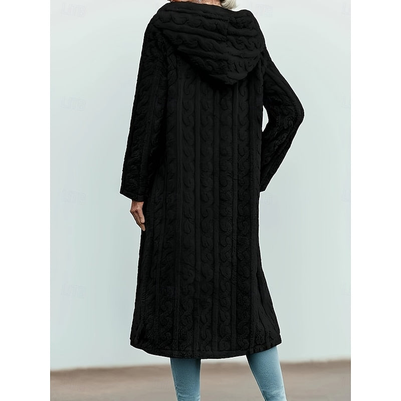 Verity | Plush Hooded Longline Coat