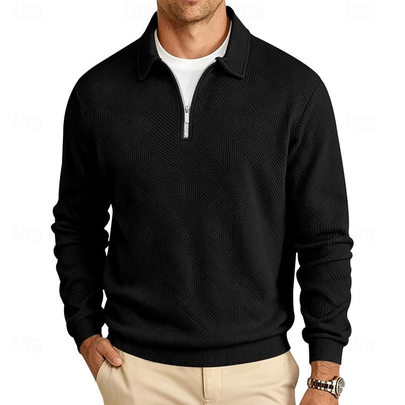 Anders | Refined Textured Quarter-Zip Pullover