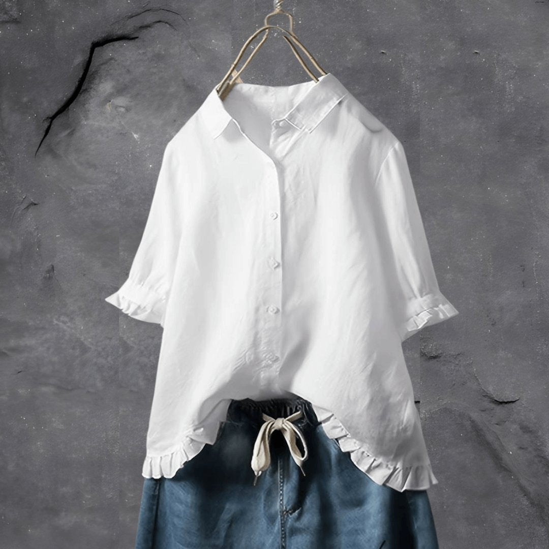 Nora | Relaxed Ruffle-Hem Blouse