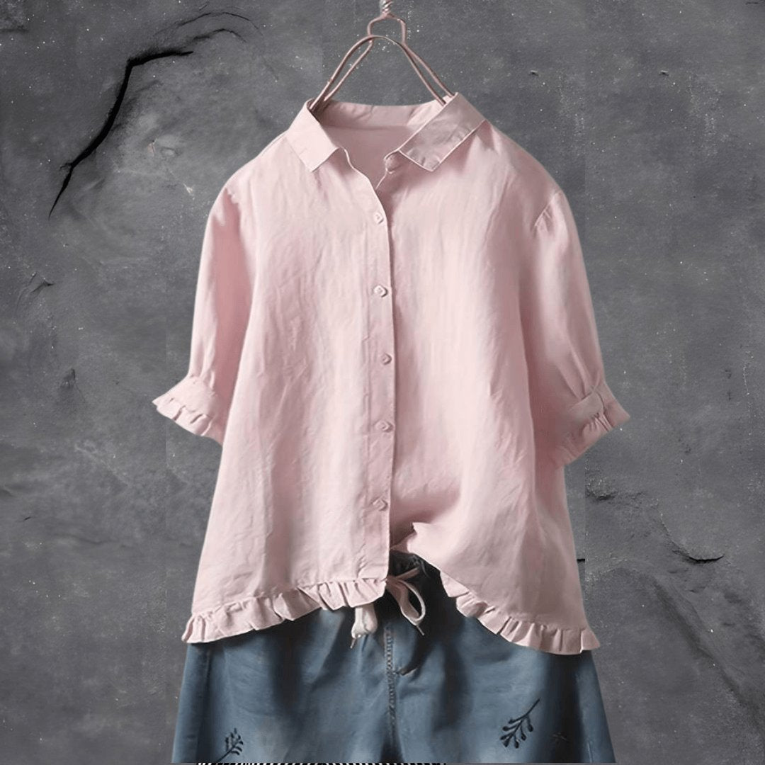 Nora | Relaxed Ruffle-Hem Blouse
