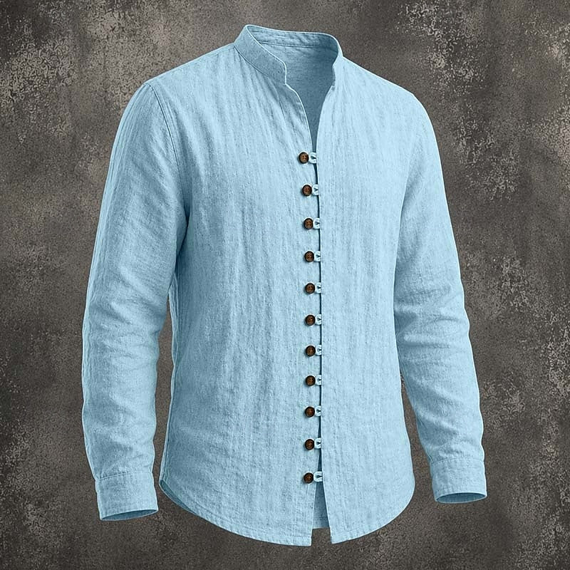Nathaniel | Band-Collar Casual Shirt