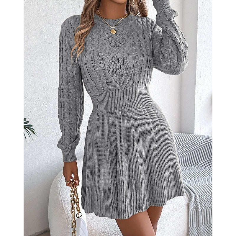 Winifred | Cable-Knit Christmas Sweater Dress