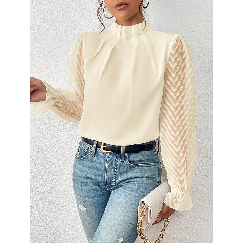 Odette | Elegant High-Neck Blouse