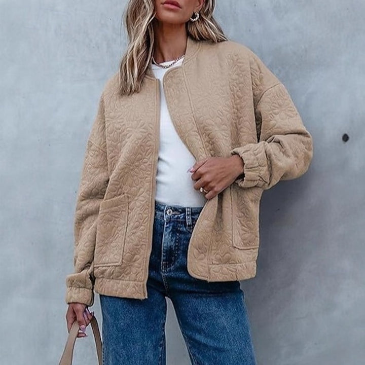 Lillian | Textured Floral Bomber Jacket
