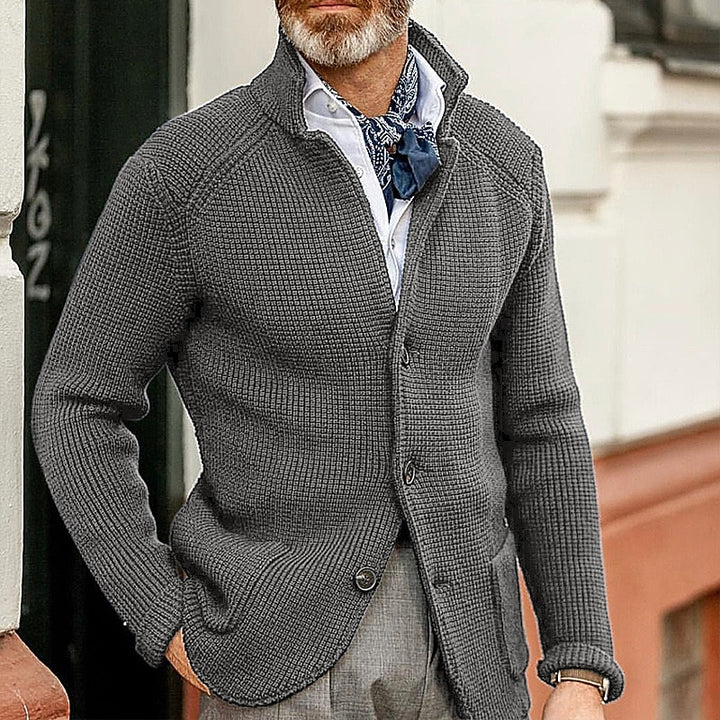 Dean | Textured Stand-Collar Cardigan