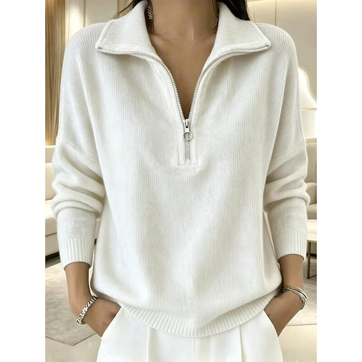 Sabine | Ribbed Quarter-Zip Sweater
