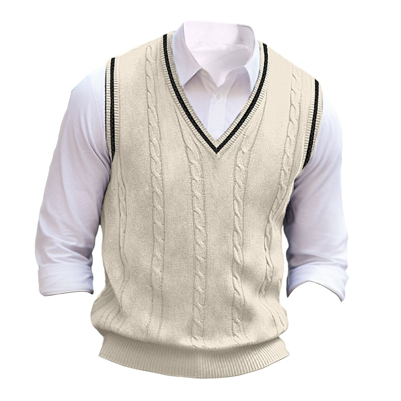 Clifton | Cable-Knit V-Neck Sweater Vest