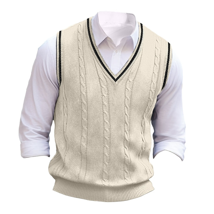 Clifton | Cable-Knit V-Neck Sweater Vest
