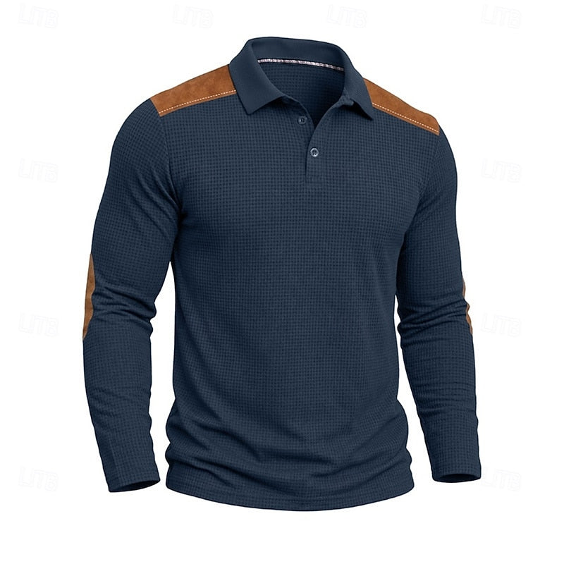 Douglas | Textured Colour-Block Polo Shirt