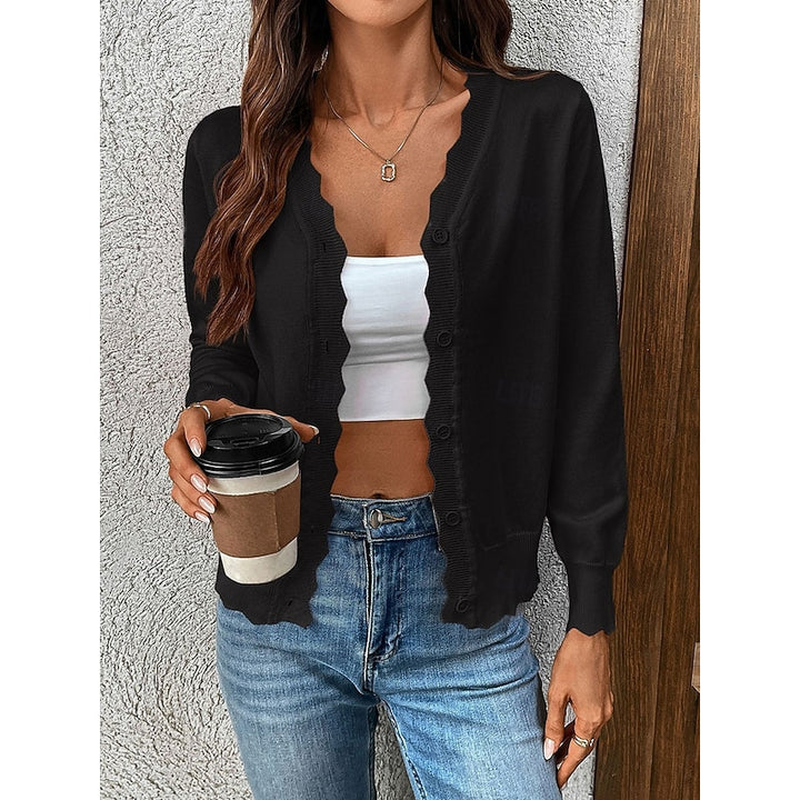Sloane | Scalloped-Edge Button Cardigan